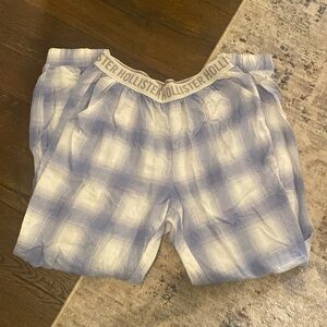 Blue plaid hollister pj pants